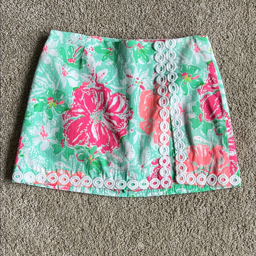 Lilly Pulitzer Mini Skort- Pink and Green Floral